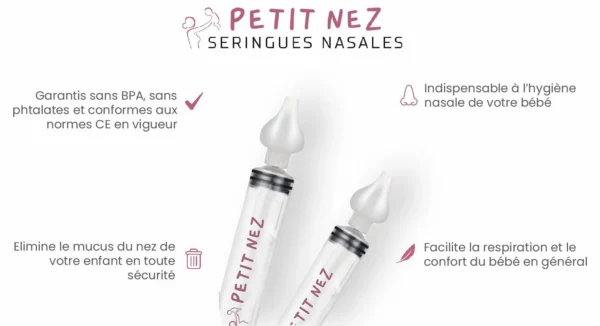 Petit Nez Kit De Seringues Nasales + Récipient 30ml + Brosse Offerte