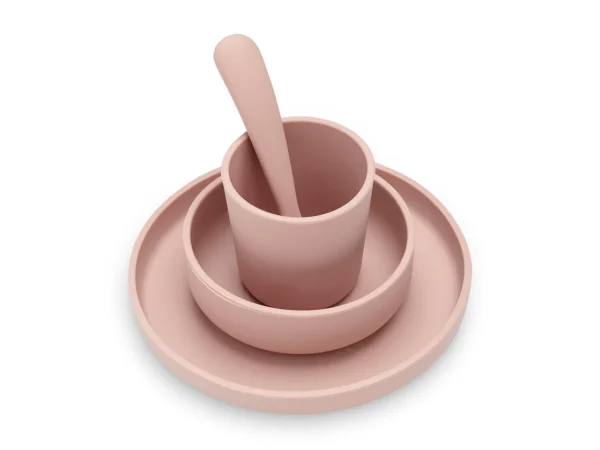 Set de table bébé Silicone Pale Pink (4pcs)