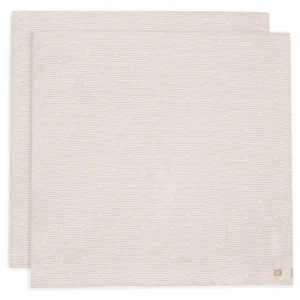 Jollein - Lange Gaze de Coton Large 115x115cm Miffy Stripe - Biscuit - 2 Unités