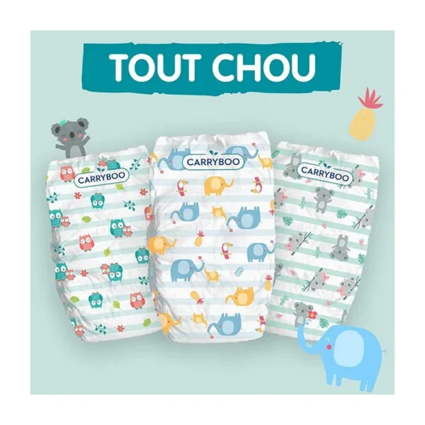 Carryboo - Couches  3-6kg – (Taille 2 : L) 1 paquet de 56 Bambo