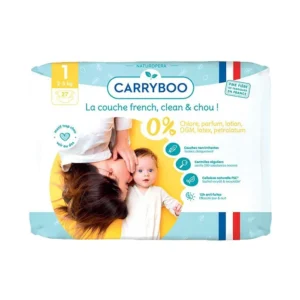 Carryboo - Couches  2-5kg – (Taille 1 : L) 1 paquet de 27 Bambo