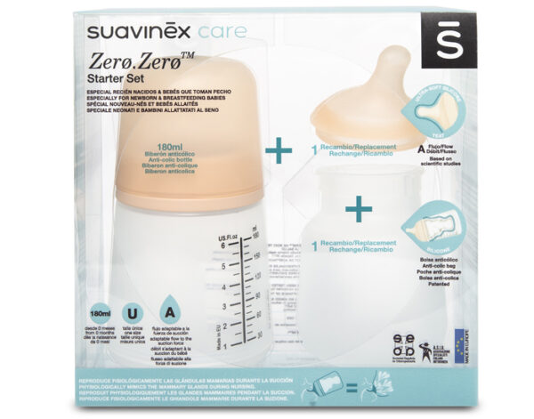 Suavinex - Pack Biberon Zero-Zero Anti-Colique - Spécial Allaitement - 180ml Suavinex